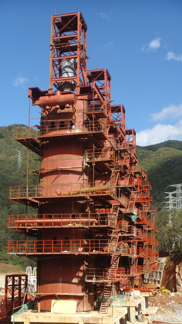云南南磷集团禄劝20万吨/年电石生产装置石灰竖窑制作安装